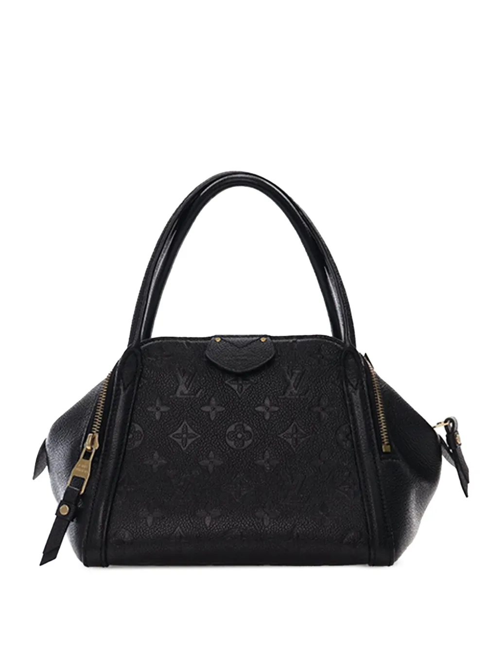 Pre-owned Louis Vuitton 2014 Monogram Empreinte Marais Bb Handbag In Black