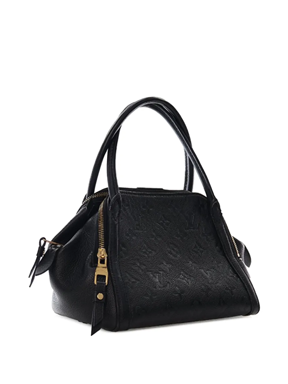 Pre-owned Louis Vuitton 2014 Monogram Empreinte Marais Bb Handbag In Black