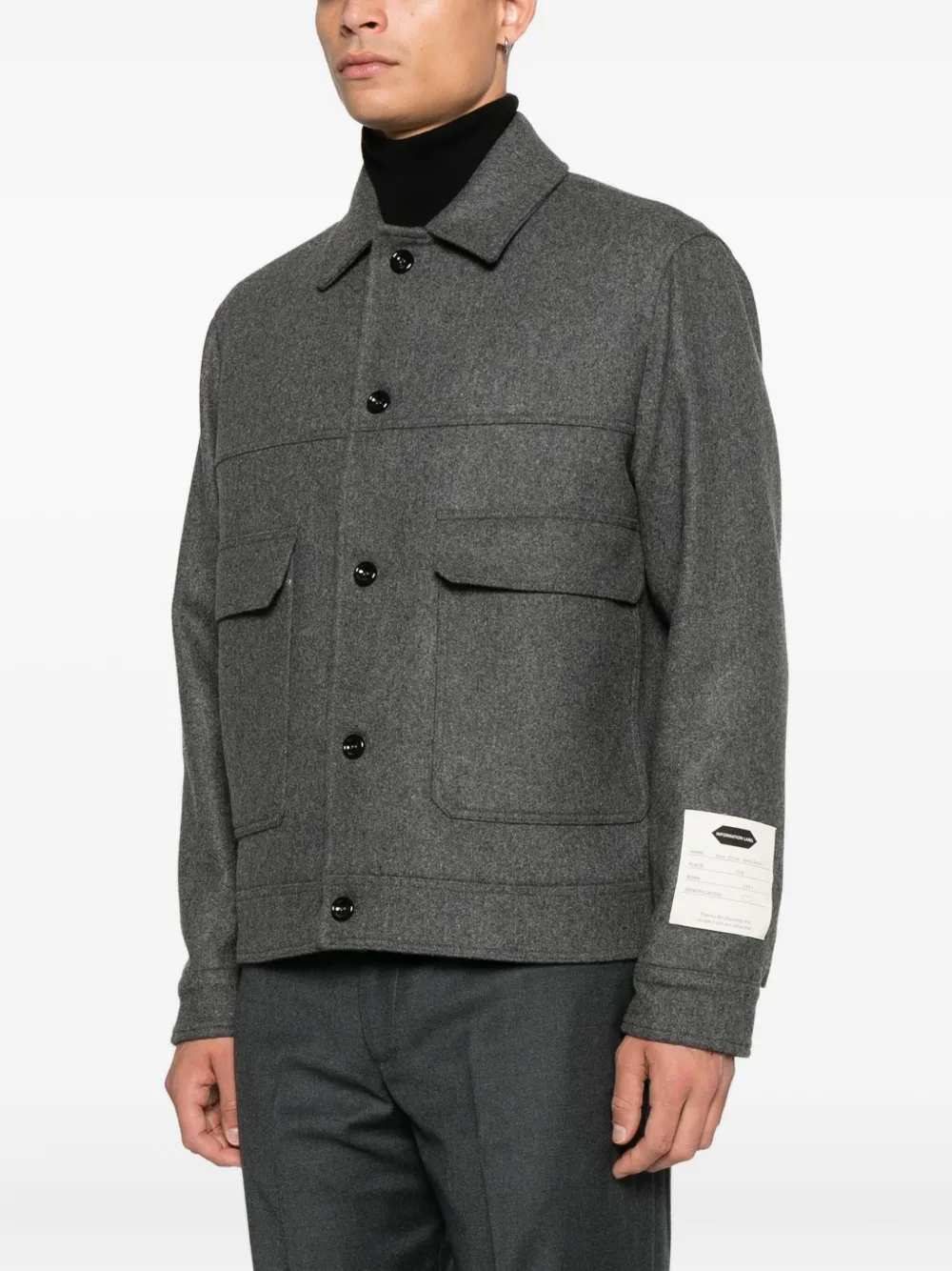 New York Resident Collared Overshirt In Gray