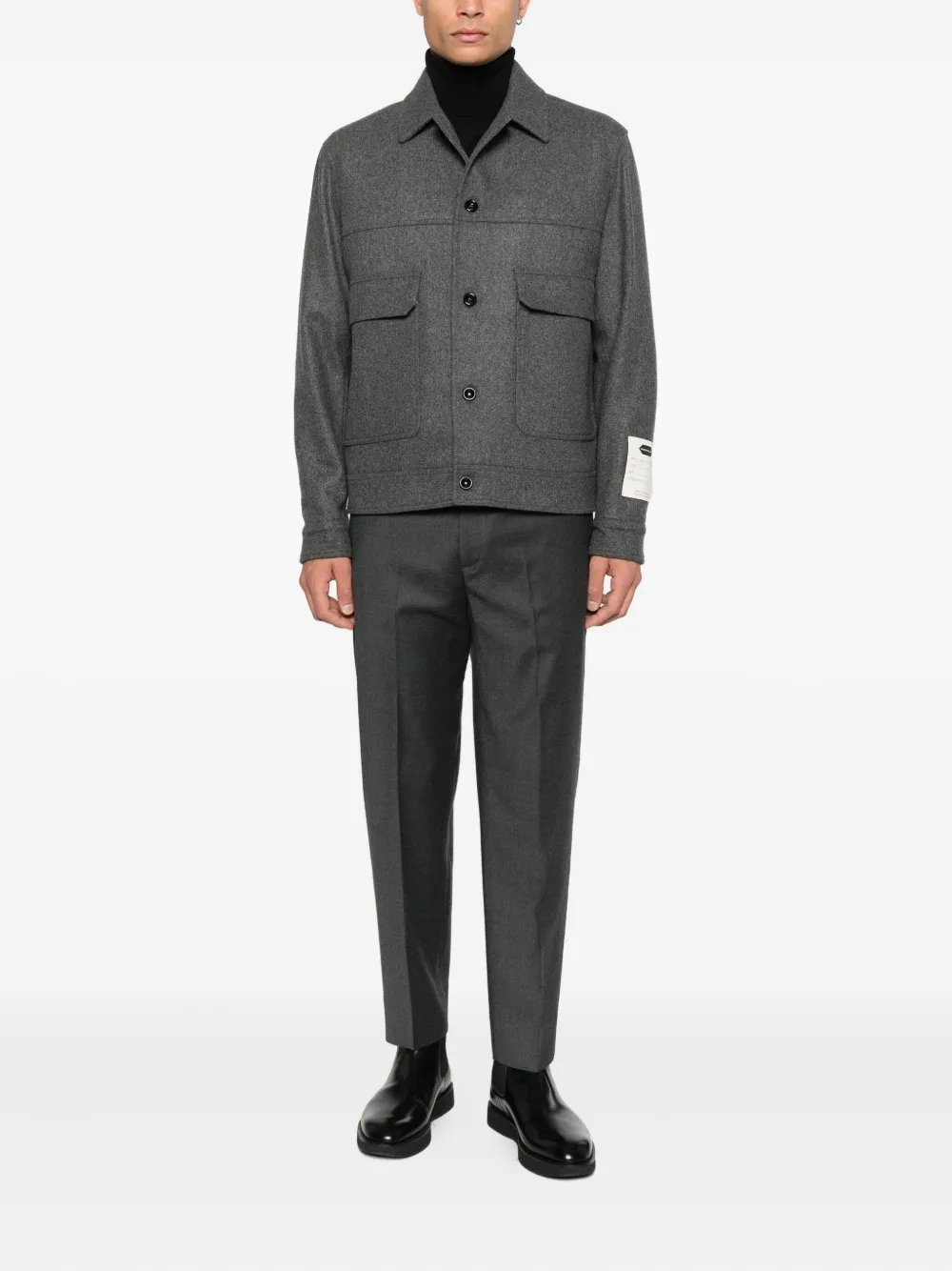 New York Resident Collared Overshirt In Gray