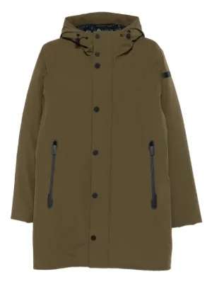 Toga Virilis Taffeta detachable-hood Midi Coat | Brown | FARFETCH