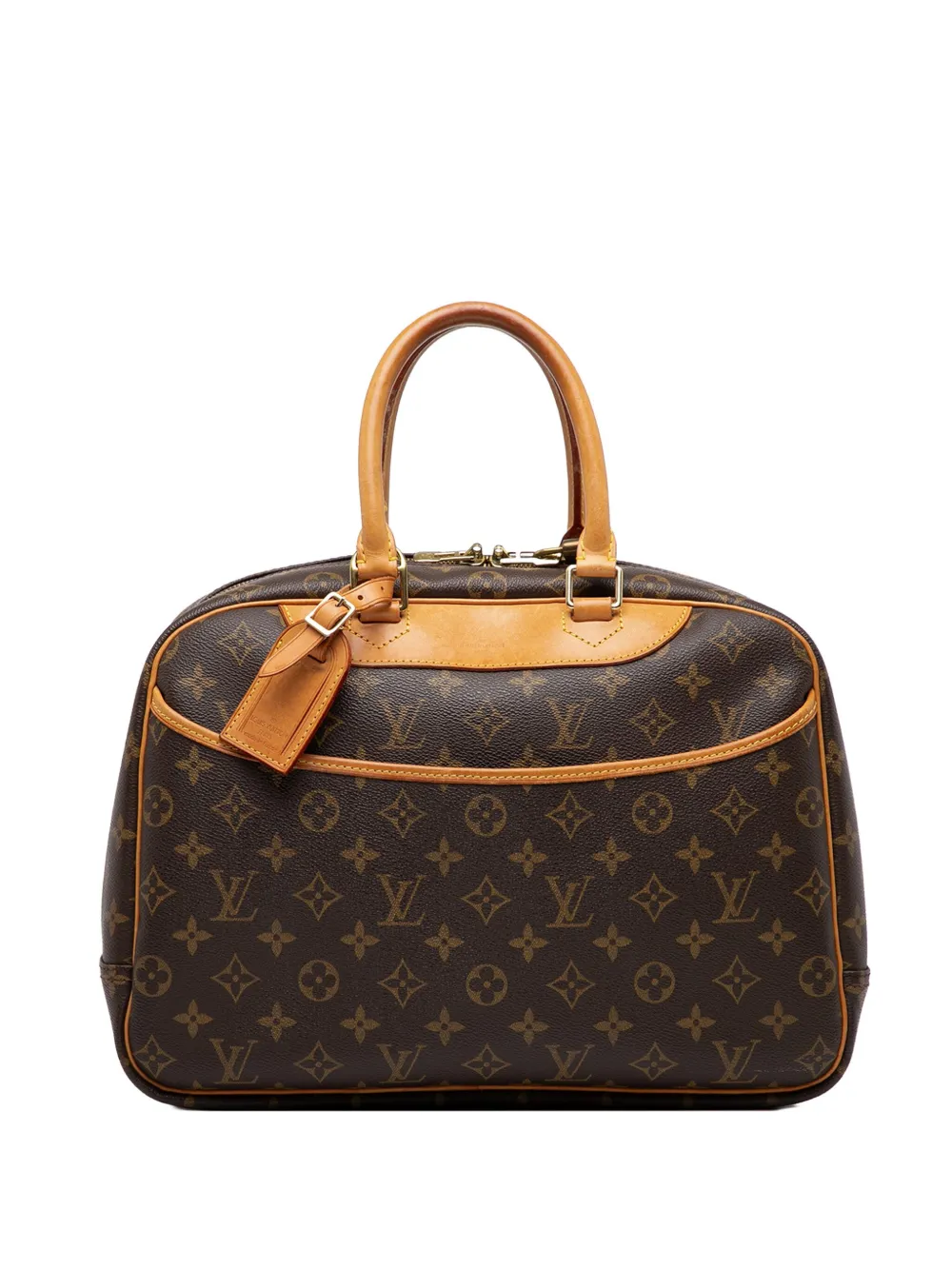Pre-owned Louis Vuitton 1999 Monogram Deauville Handbag In Brown