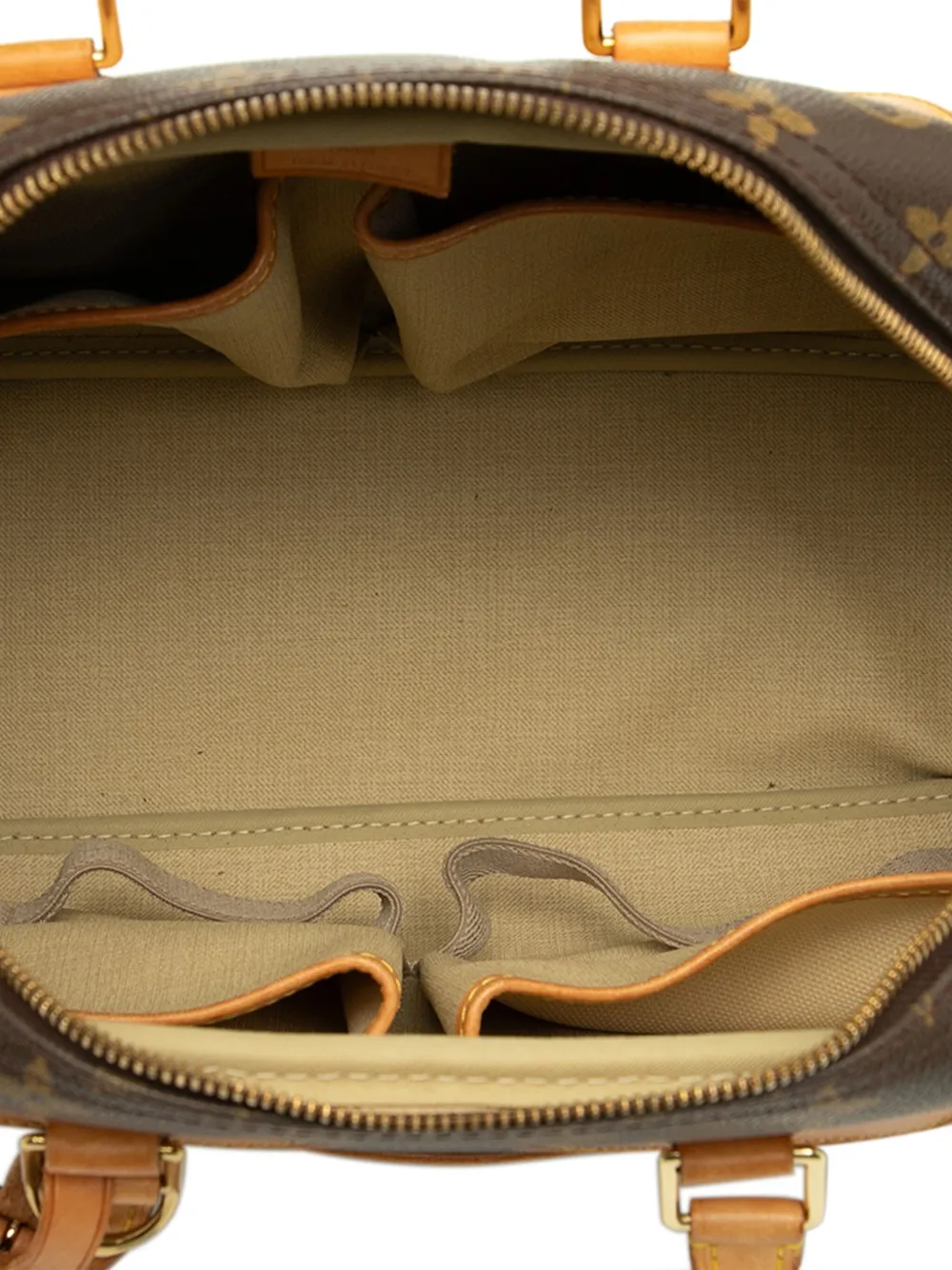 Pre-owned Louis Vuitton 1999 Monogram Deauville Handbag In Brown
