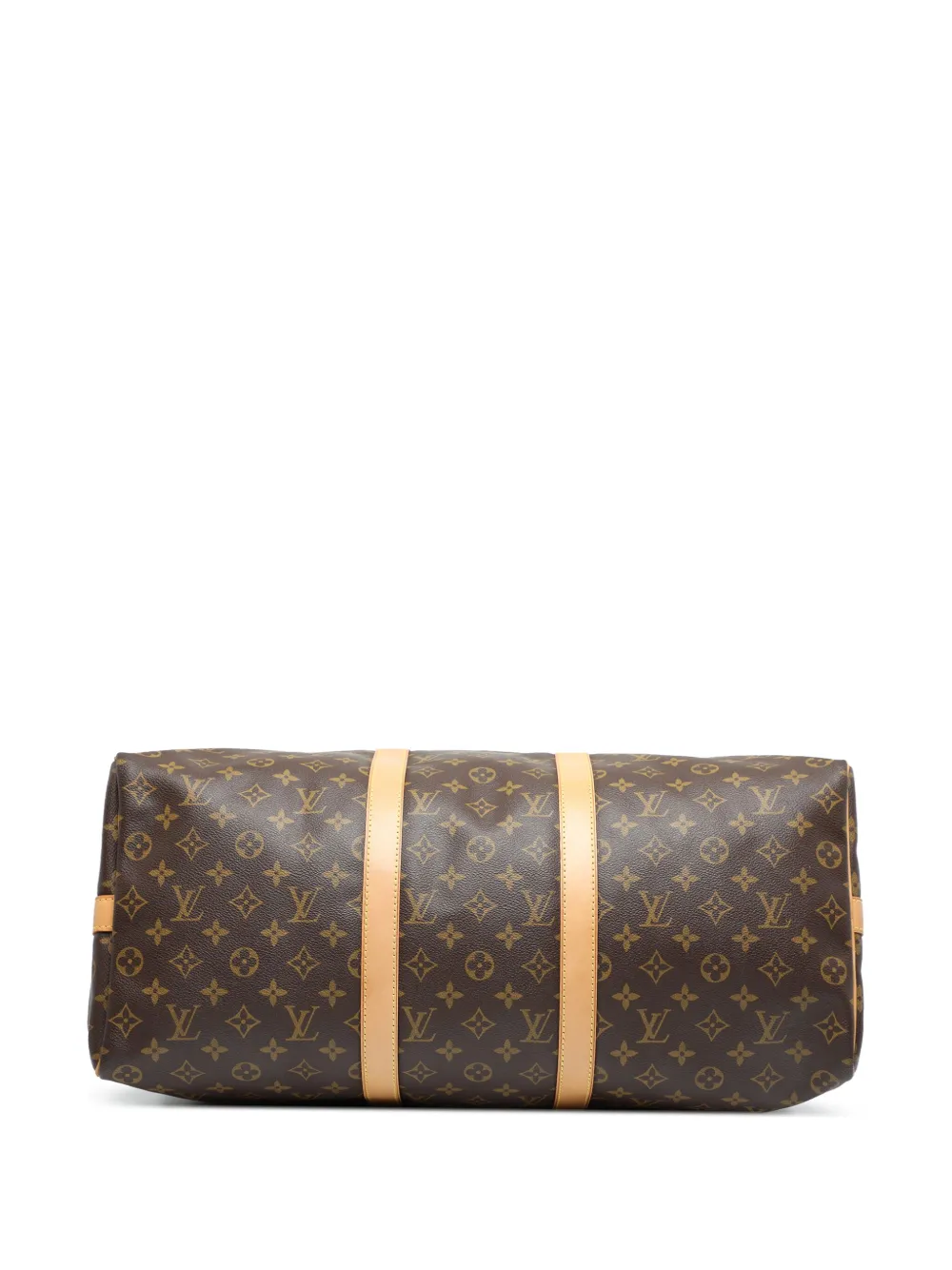 Pre-owned Louis Vuitton 2000 Monogram Keepall Bandouliere 50 Travel Bag In Brown