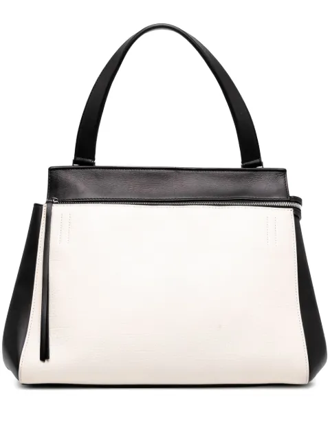 Celine Pre-Owned شنطة يد جلد متوسطة بلونين وأطراف جلد 2013