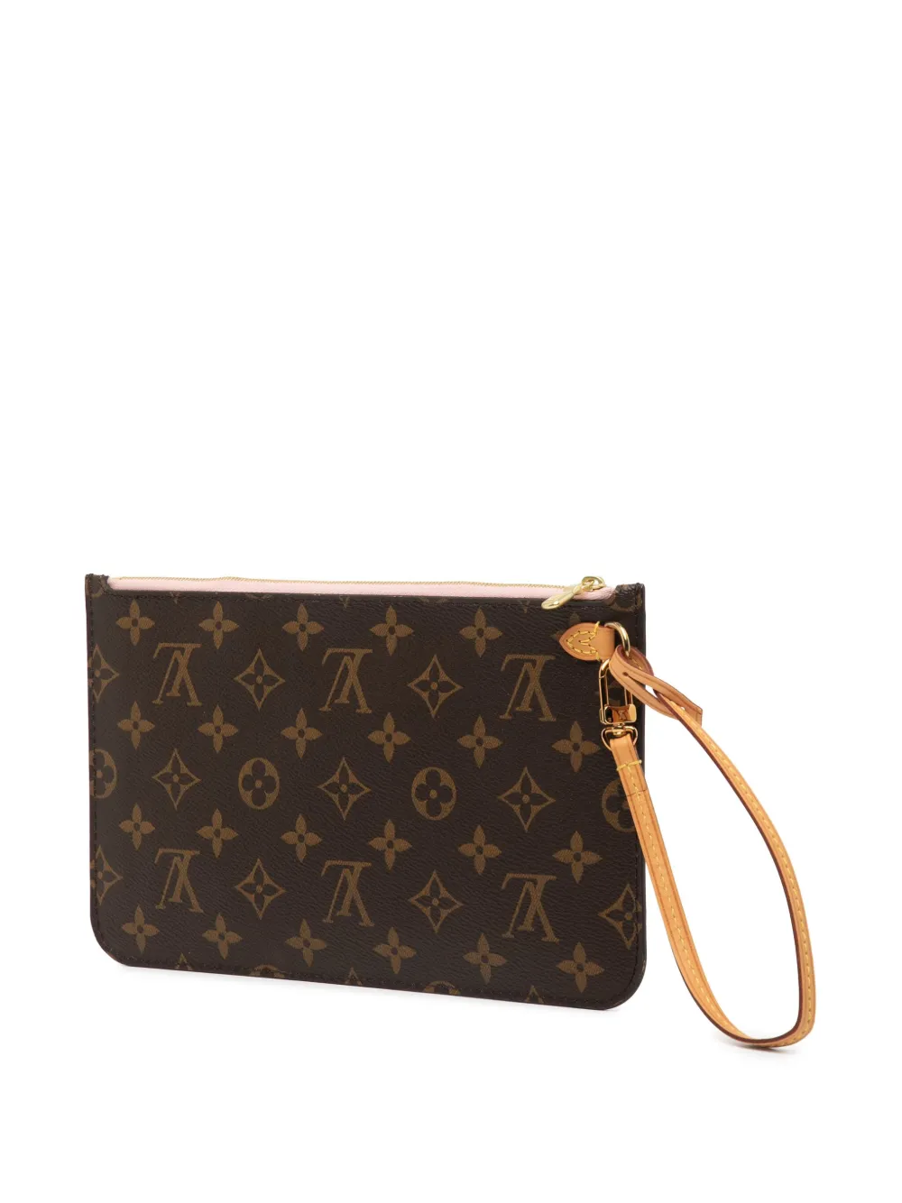 Pre-owned Louis Vuitton 2016 Monogram Neverfull Pouch In Brown
