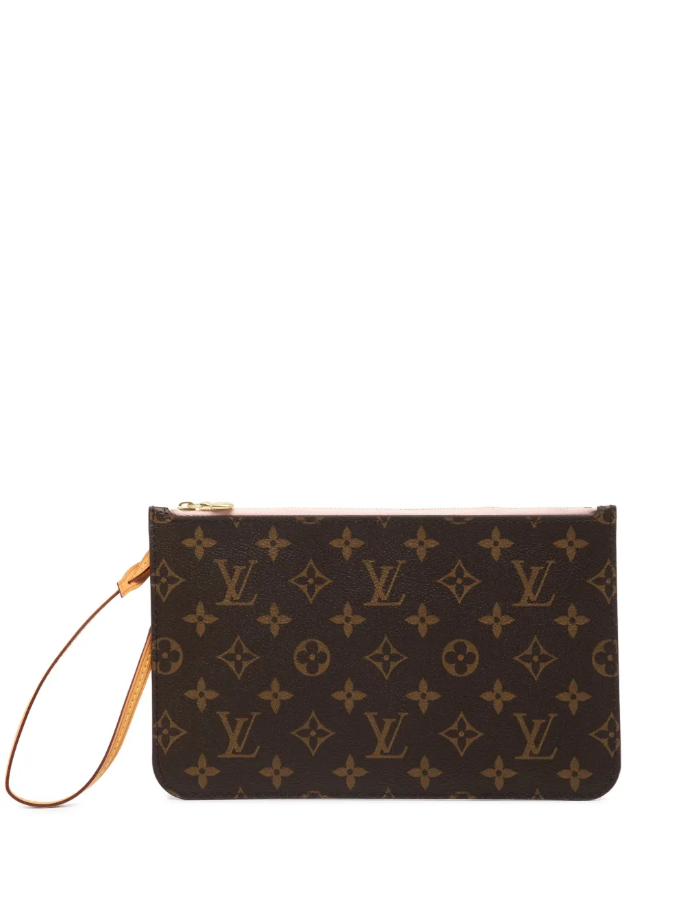 Pre-owned Louis Vuitton 2016 Monogram Neverfull Pouch In Brown