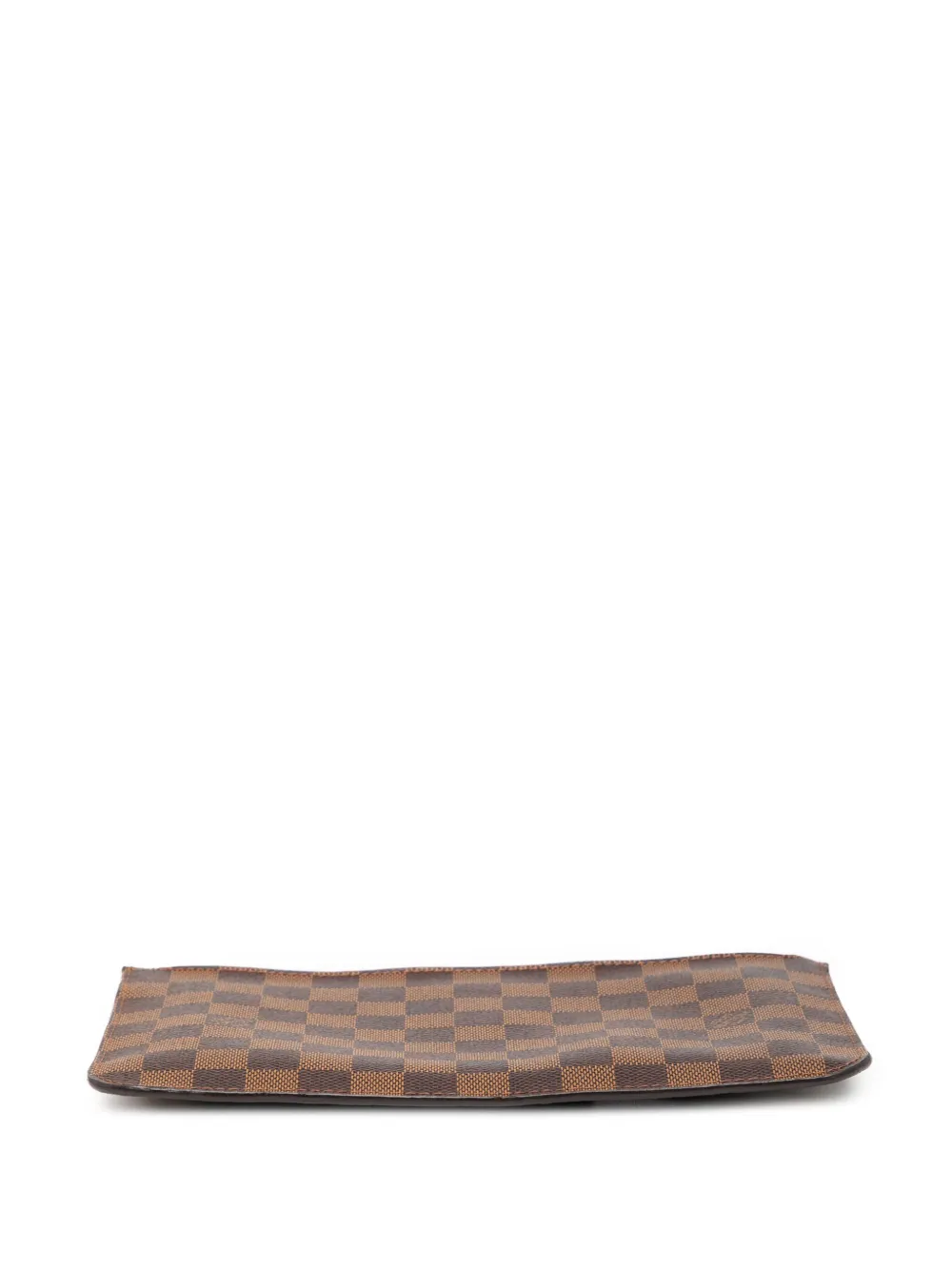 Pre-owned Louis Vuitton 2014 Damier Ebene Neverfull Mm Pouch In Brown
