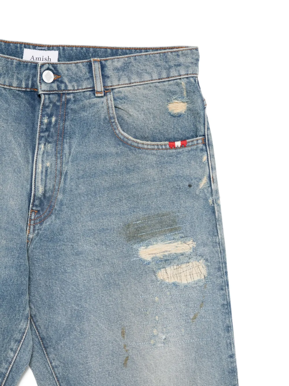 AMISH Gerafelde jeans Blauw