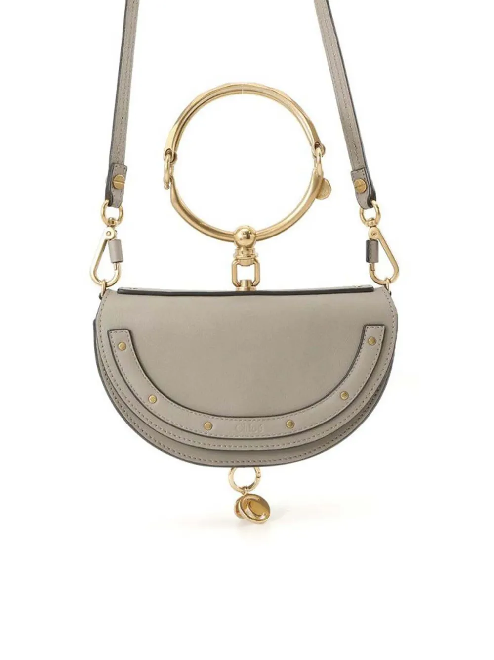 Chloé Pre-Owned 2017-2025 Leather Nile Bracelet Minaudiere satchel - Grigio