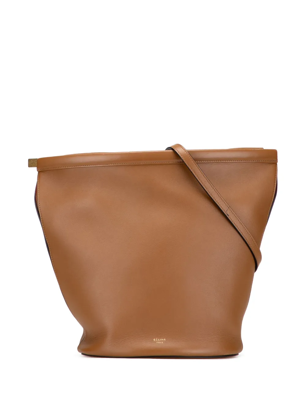 Celine Pre-Owned 2018 Smooth Calfskin Clasp bucket bag | Brown | Image 1