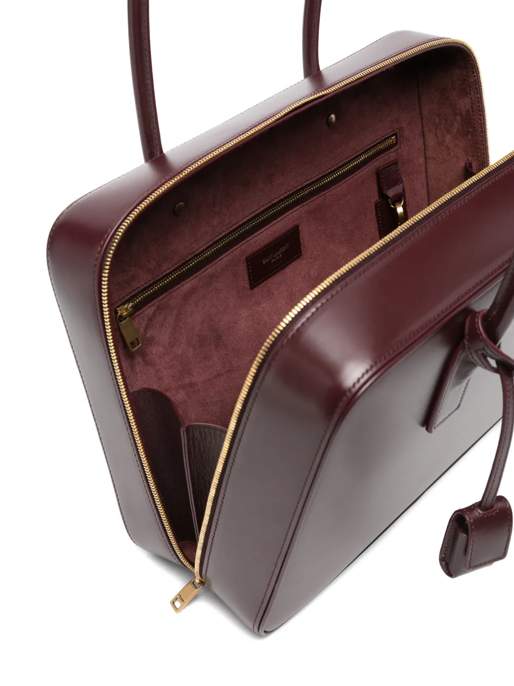 Saint Laurent Grape Leather Sac De Jour Handbag In Red