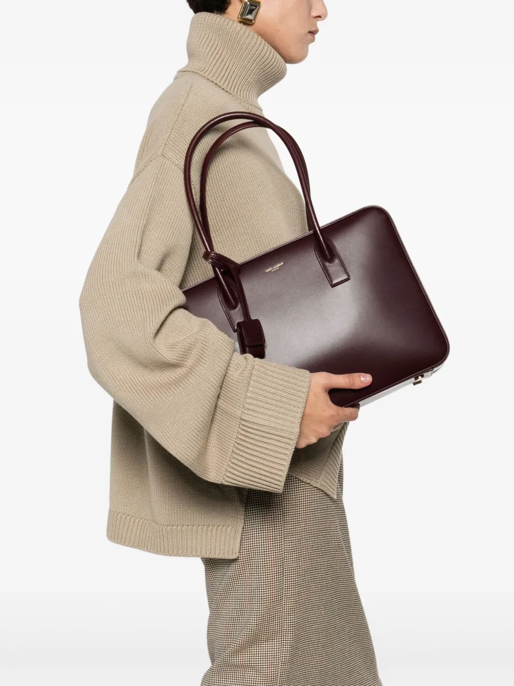 Saint Laurent Shopper met logoprint - Rood