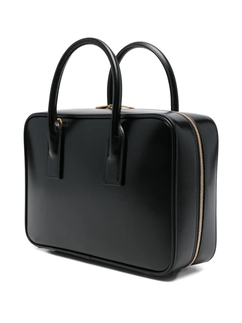 Saint Laurent Leather Tote Bag In Black