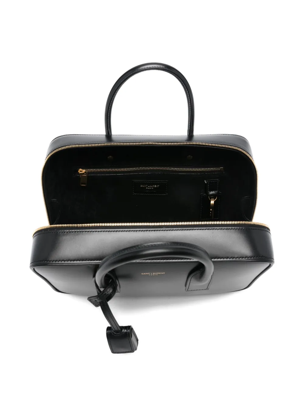 Saint Laurent Leather Tote Bag In Black