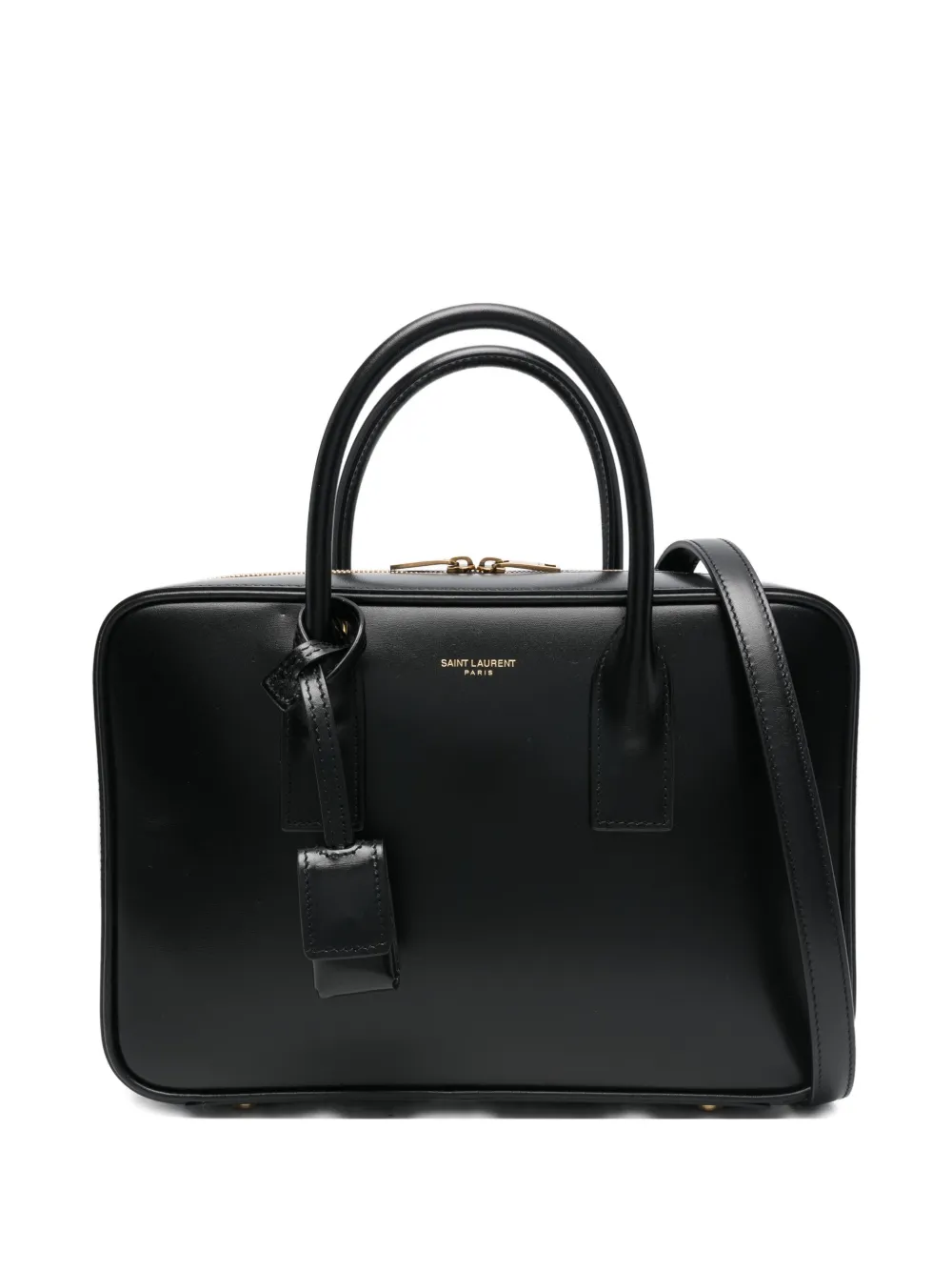Saint Laurent Leather Tote Bag In Black