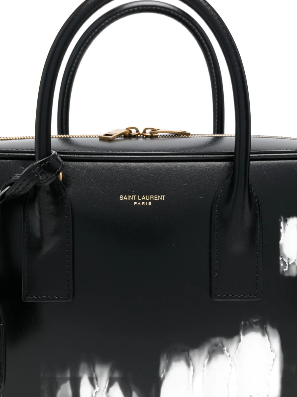 Saint Laurent Leather Tote Bag In Black