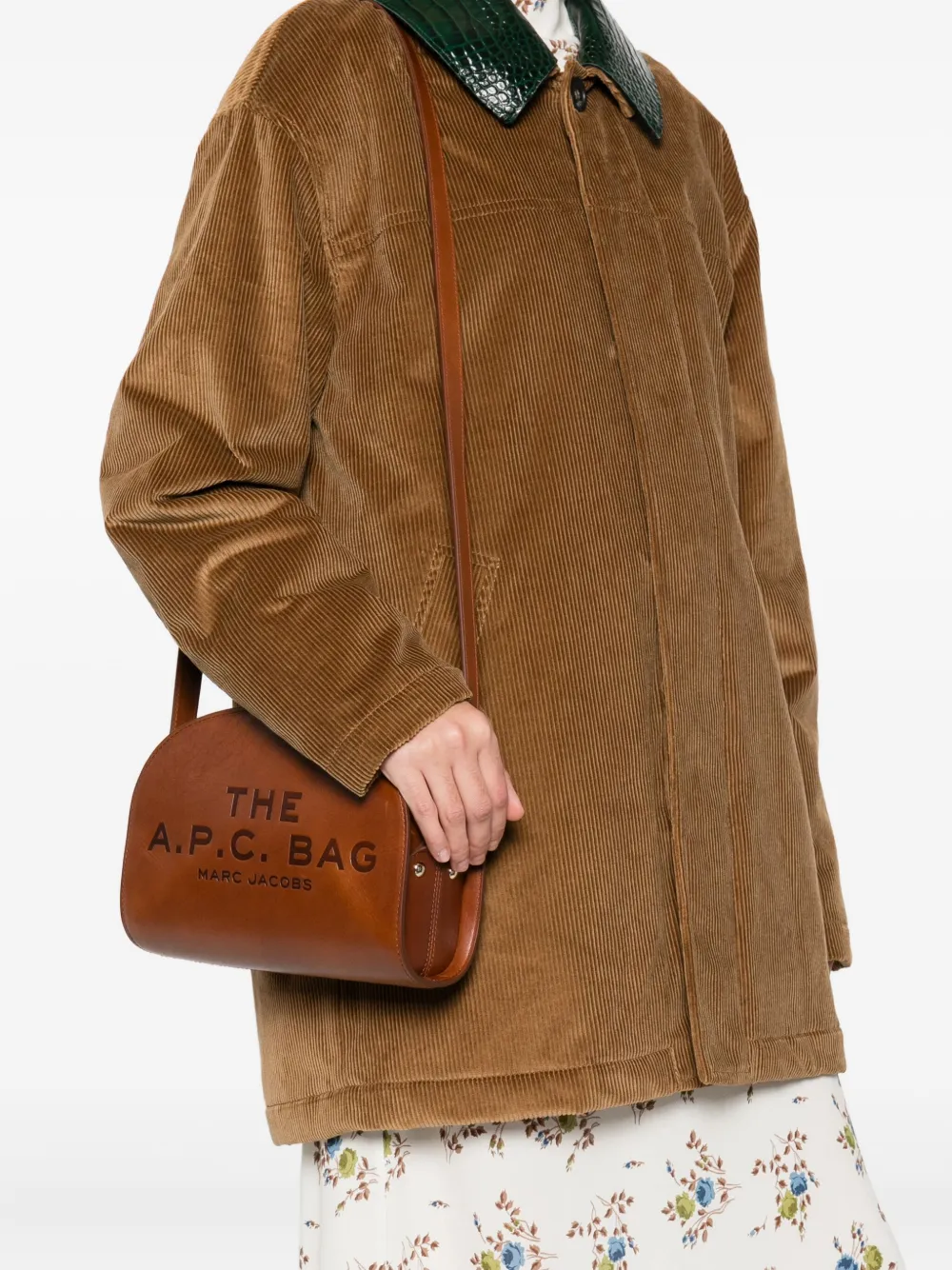 Apc Embossed Satchel In Brown