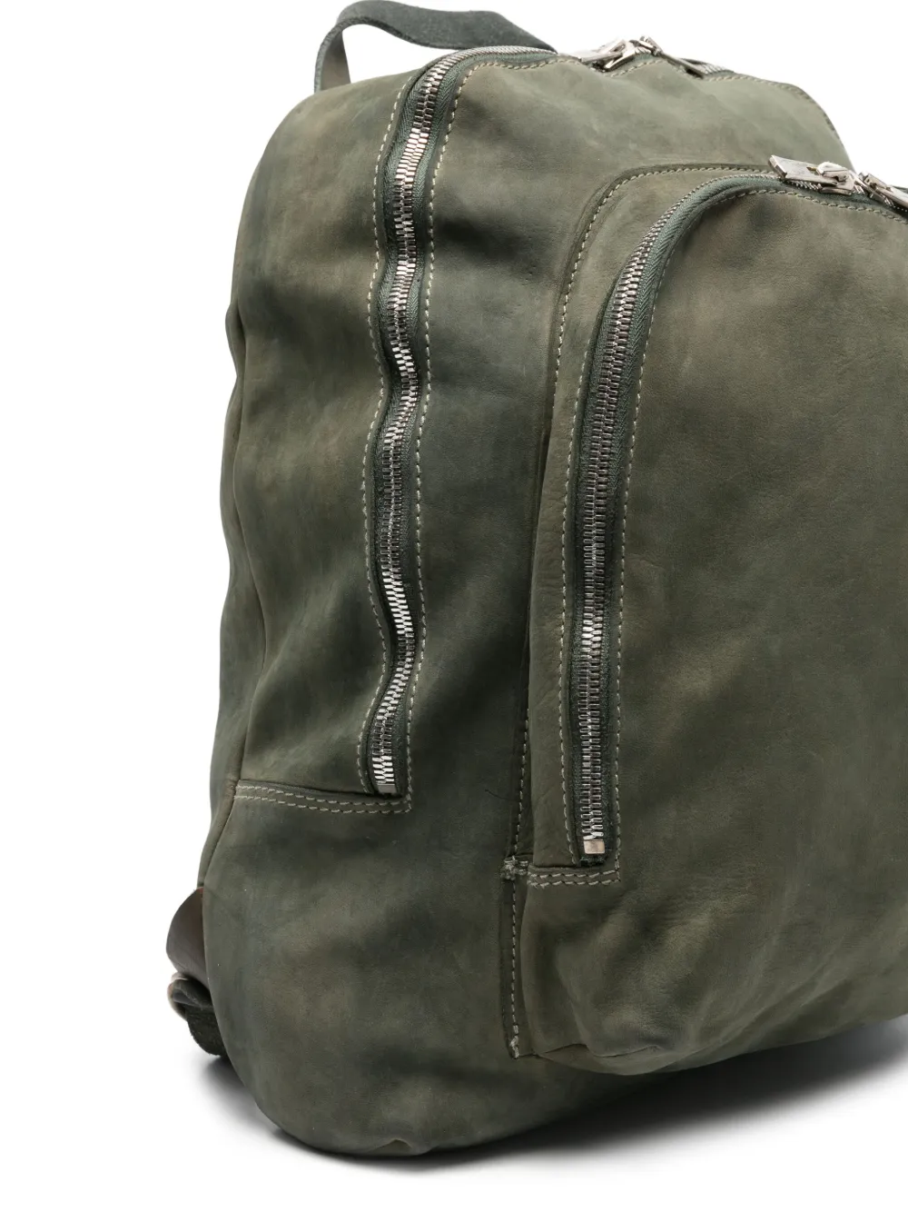 Guidi Suède rugzak met rits Groen