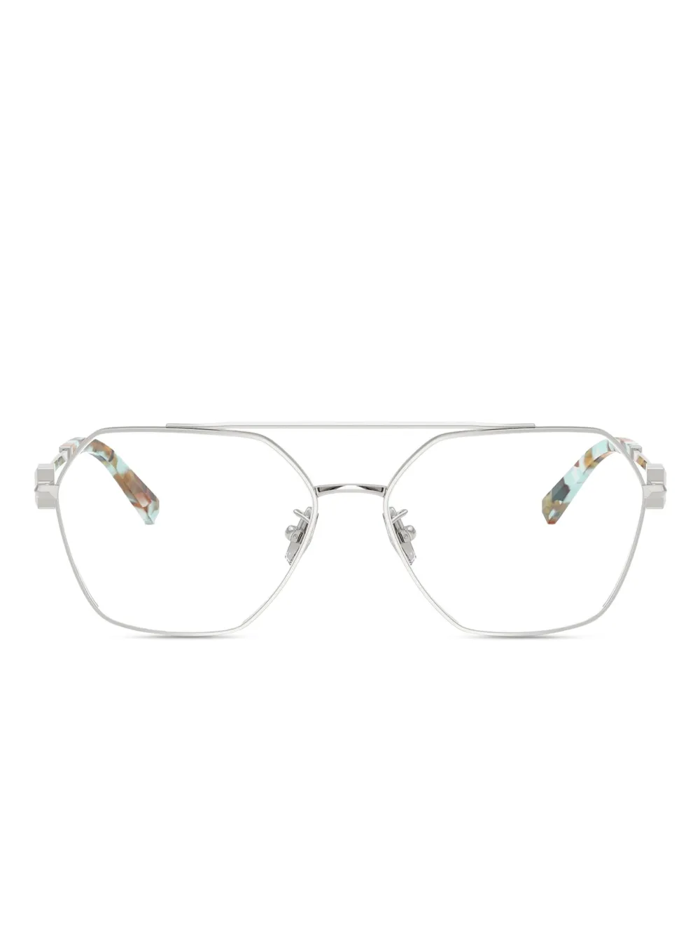 Tiffany & Co Eyewear geometric-frame glasses | Silver | Image 1