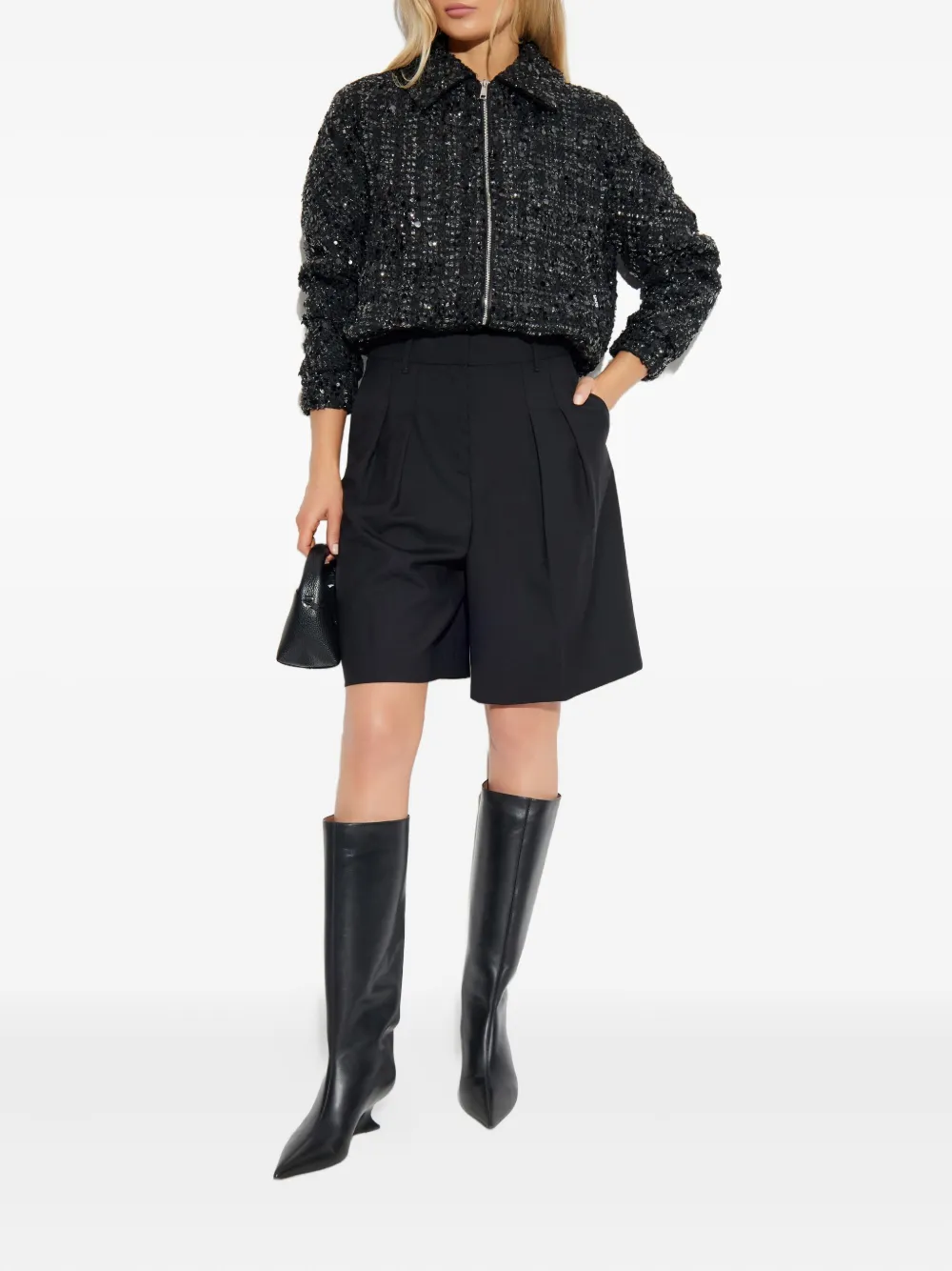 IRO Geplooide shorts - Zwart