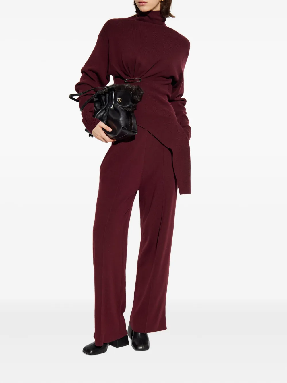 Lanvin elasticated-waistband wool-blend trousers - Rood