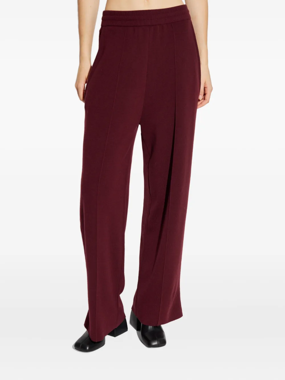 Lanvin Broek van wolblend met elastische taille Rood