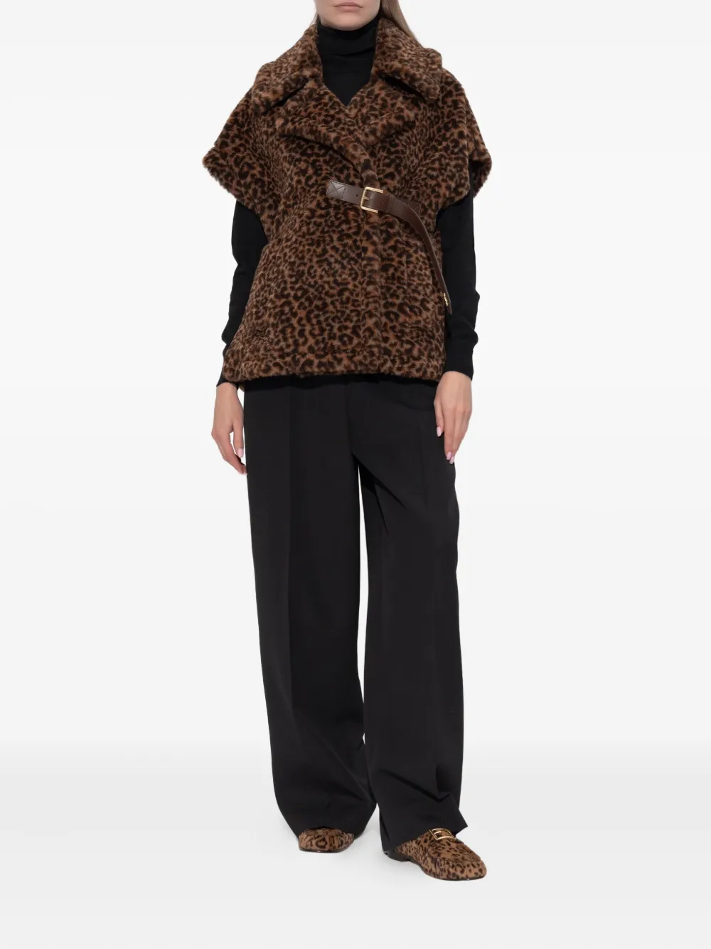 Max Mara Newabavo belted-fastening animal-pattern jacket | Faux Fur & Shearling Jackets | Image 2