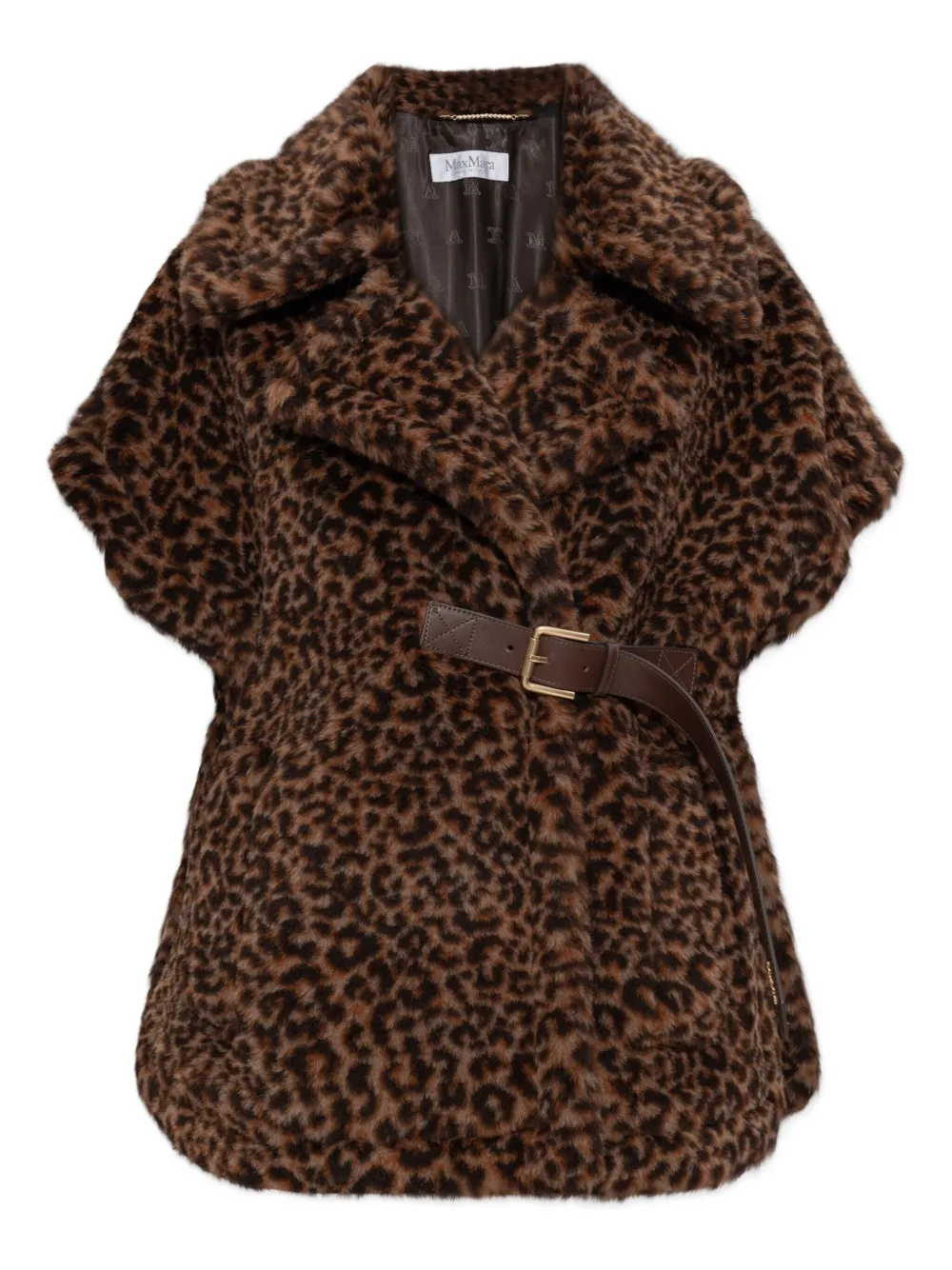 Max Mara Newabavo belted-fastening animal-pattern jacket | Brown | Image 1