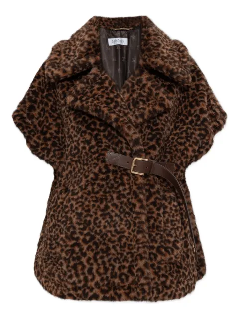 Max Mara Newabavo belted-fastening animal-pattern jacket