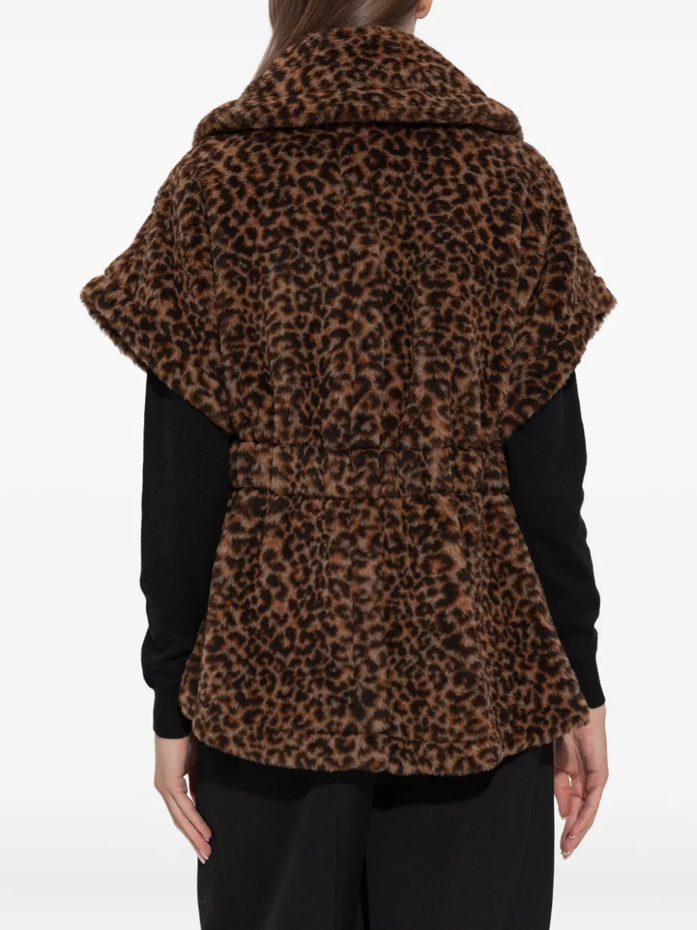 Max Mara Newabavo Belted-fastening Animal-pattern Jacket In Brown