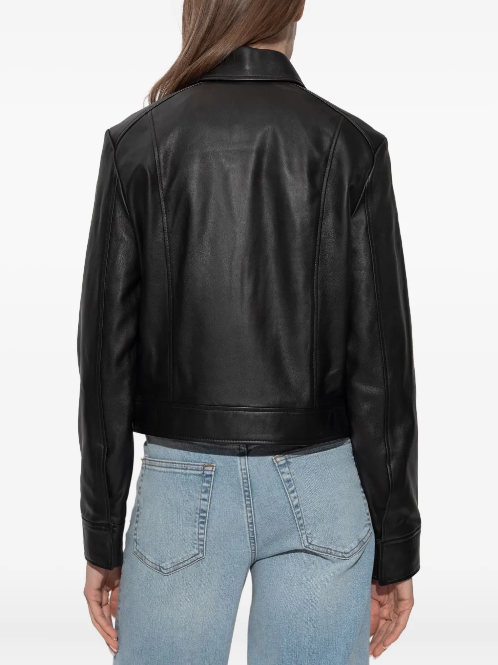 Maison Kitsuné Leren jack Zwart