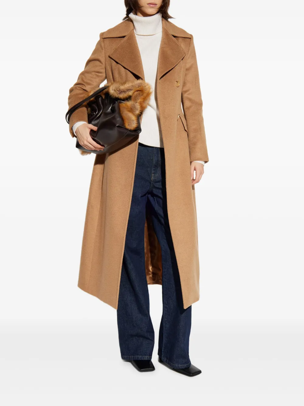 Max Mara Double-breasted Coat In Brown