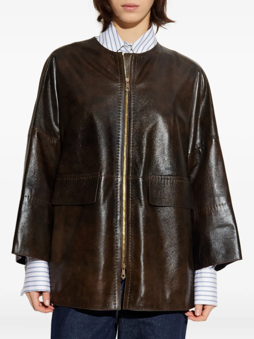 Max Mara Gambero jack met rits Bruin