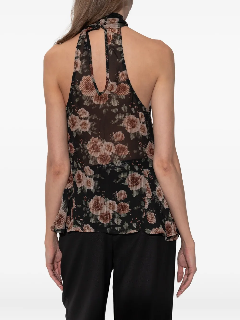 IRO Lassan top met bloemenprint Zwart