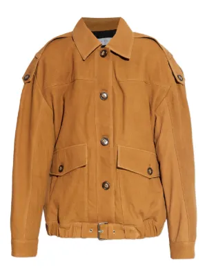MM6 Maison Margiela zip-up Leather Jacket | Orange | FARFETCH