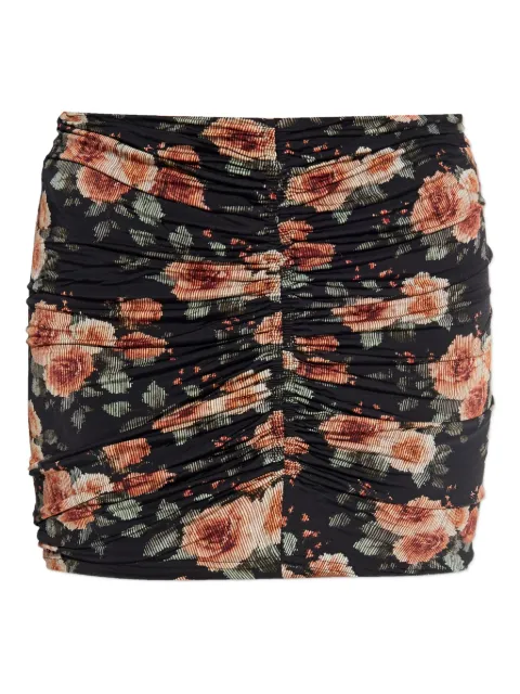 IRO ruched floral skirt