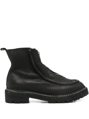 Guidi PL07V Leather Ankle Boots | Black | FARFETCH