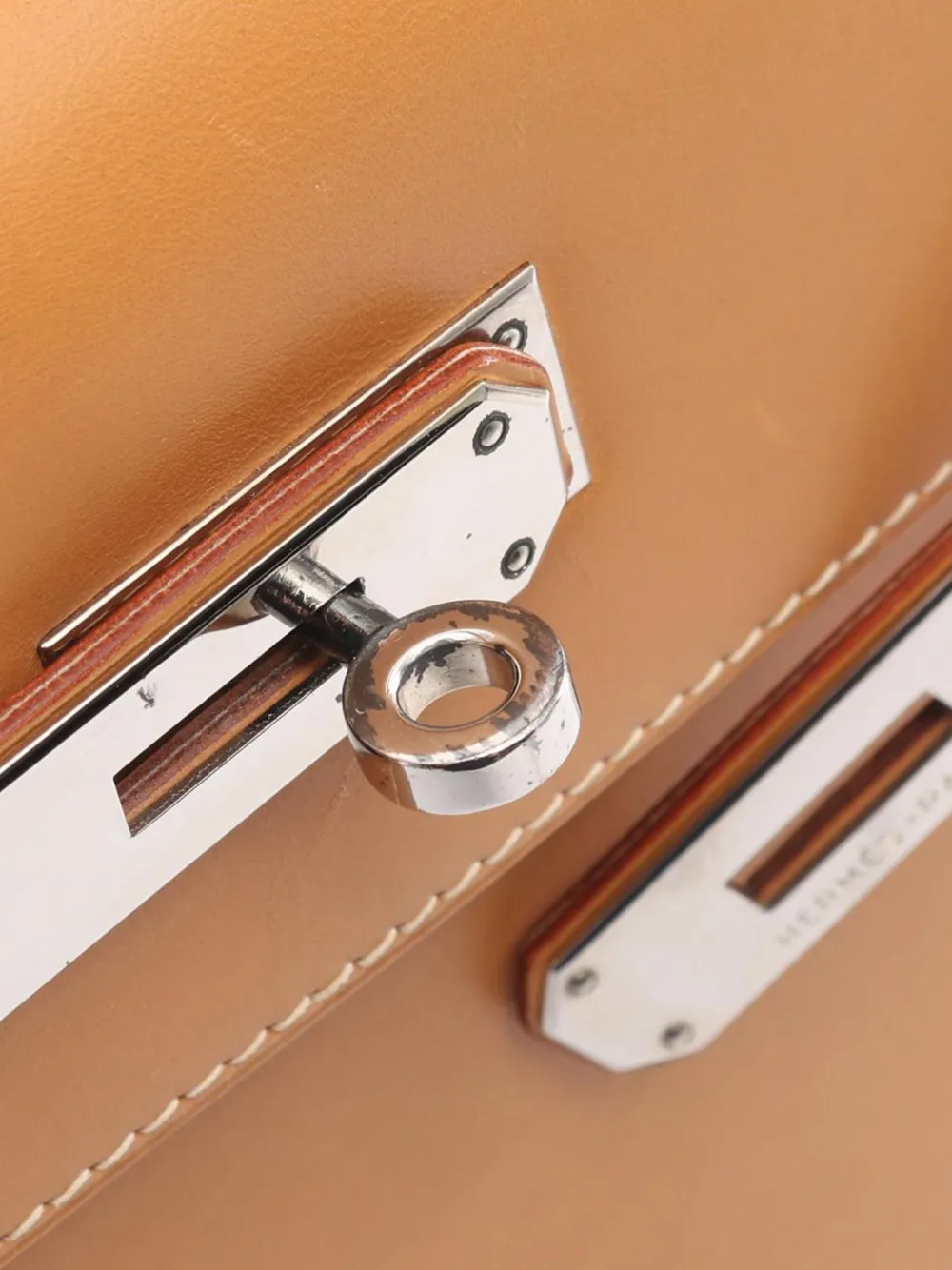 Pre-owned Hermes 2001 Chamonix Kelly Ii Sellier 28 Satchel In Brown