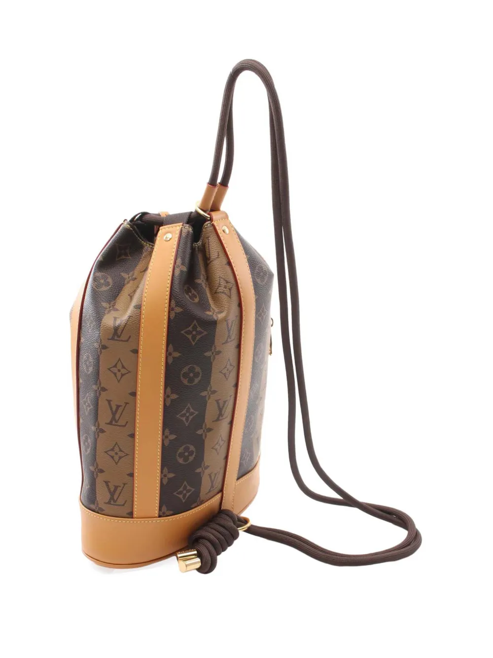 Pre-owned Louis Vuitton 2021-2025 X Nigo Monogram Reverse Randonnee Backpack In Brown