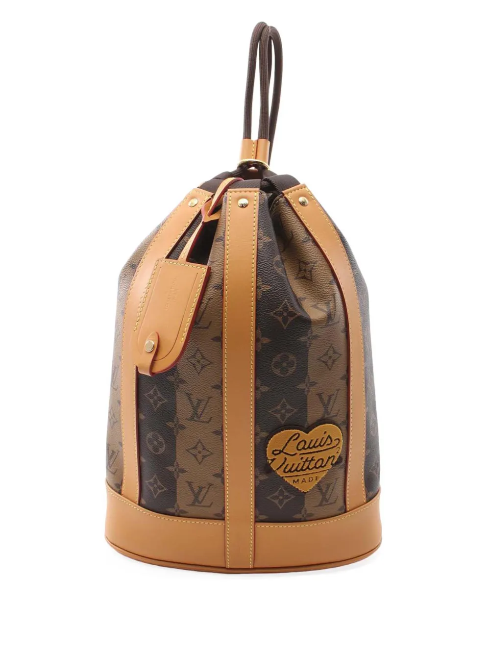 Pre-owned Louis Vuitton 2021-2025 X Nigo Monogram Reverse Randonnee Backpack In Brown