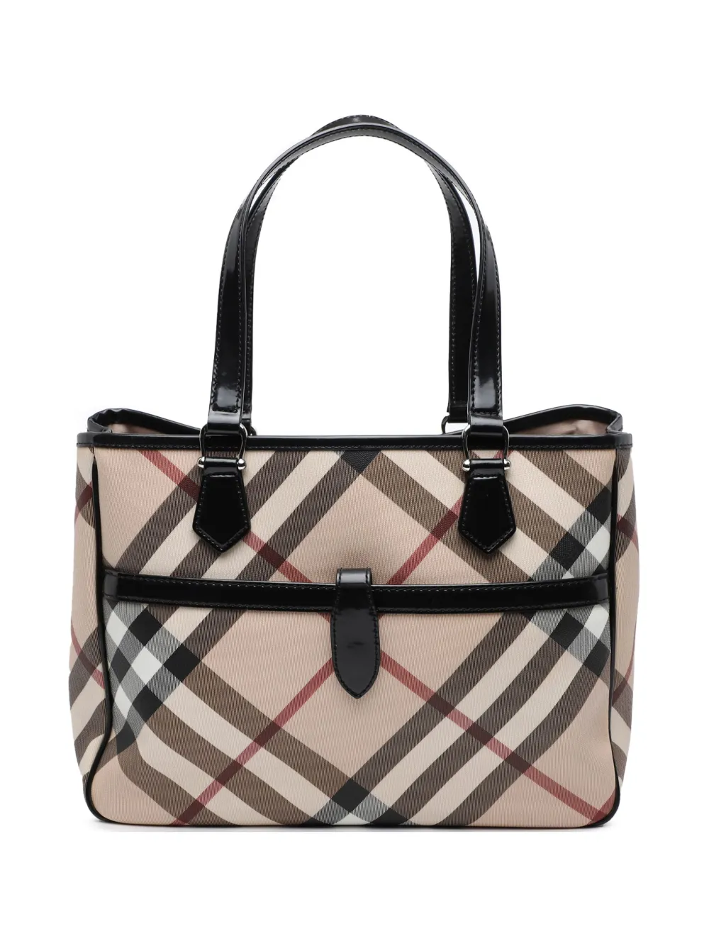 Burberry Pre-Owned 2000-2017 Supernova Check Coated Canvas tote bag | Brown | Image 1