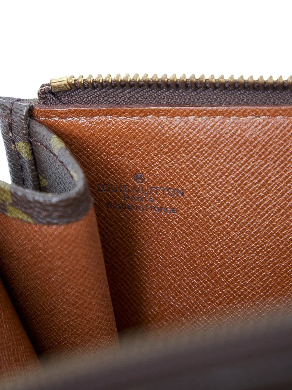 Pre-owned Louis Vuitton 1987 Monogram Poche-documents Portfolio 30 Clutch Bag In Brown