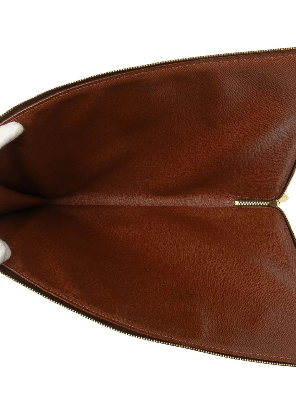 Pre-owned Louis Vuitton 2004 Monogram Poche Documents Portfolio Business Bag In Brown