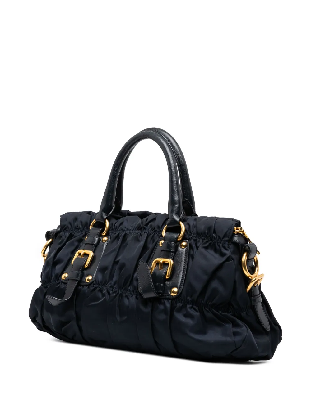 Pre-owned Prada 2010-2025 Tessuto Gaufre Satchel In Black