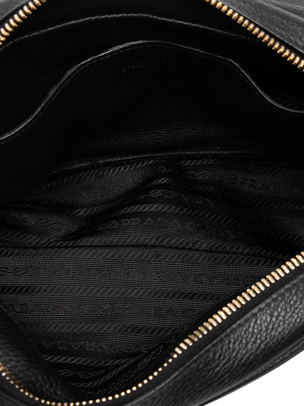 Pre-owned Prada 2010-2025 Vitello Phenix Flap Crossbody Bag In Black