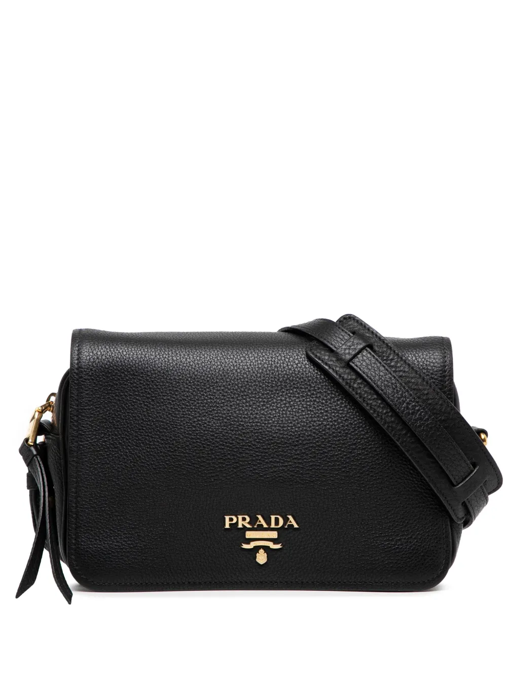 Prada Pre-Owned 2010-2025 ヴィッテロ フェニックス フラップ ショルダーバッグ - ブラック Prada Pre-Owned 2010-2025 ヴィッテロ フェニックス フラップ ショルダーバッグ - ブラック