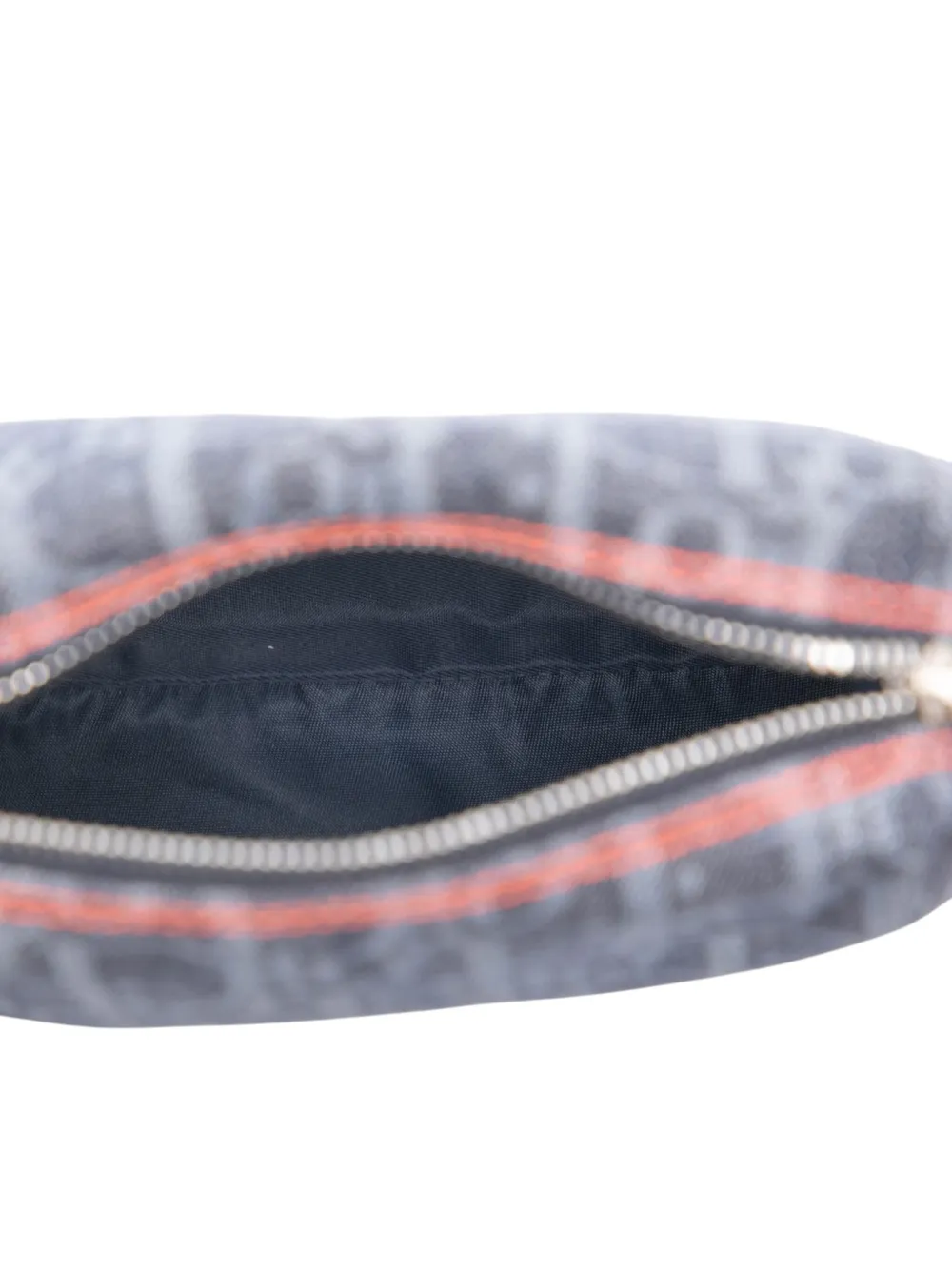 Pre-owned Dior 2016 Oblique Denim Flight Cosmetic Pouch In Blue