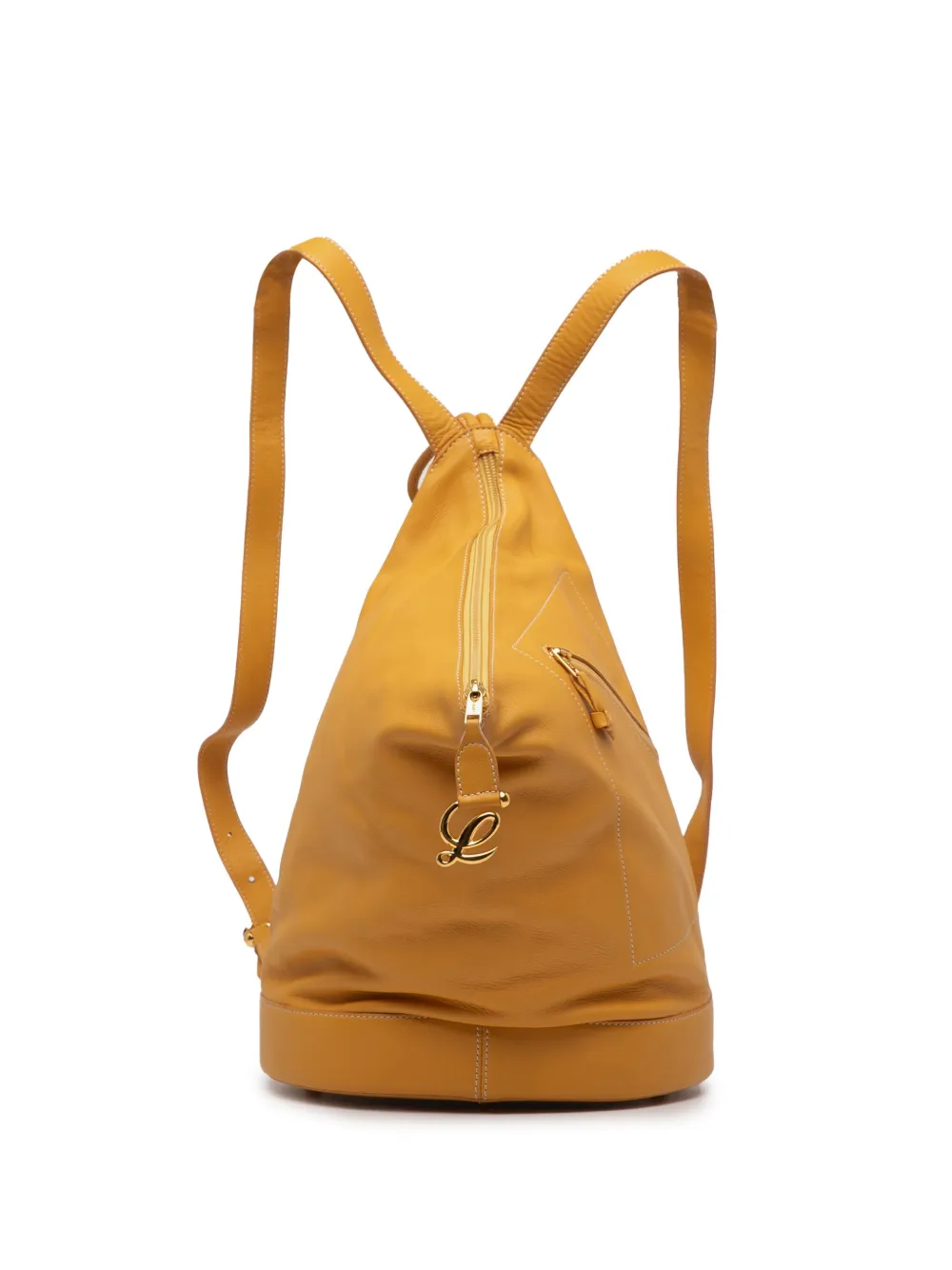 Pre-owned Loewe 2010-2025 Leather Anton Backpack In Yellow