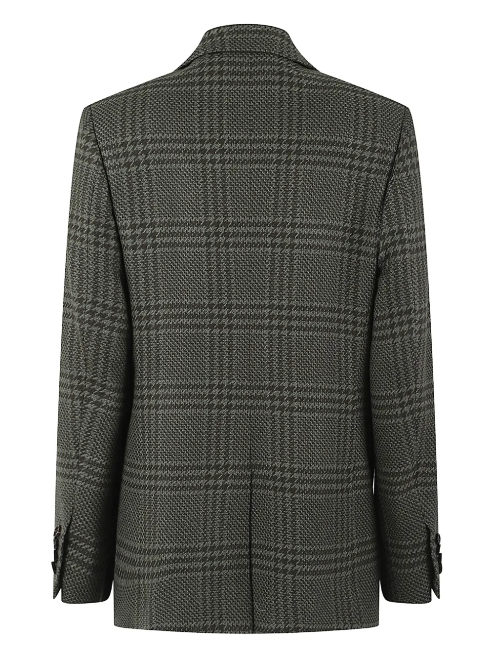 Kiton Double-breasted Check Blazer In Gray